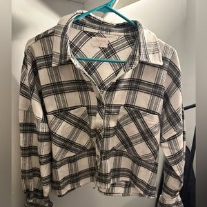 Button Up Cropped Flannel
